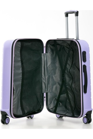 Yefa Pp Polipropilen Kırılmaz Büyük & Makyaj Boy 2'li Valiz Seti Lila
