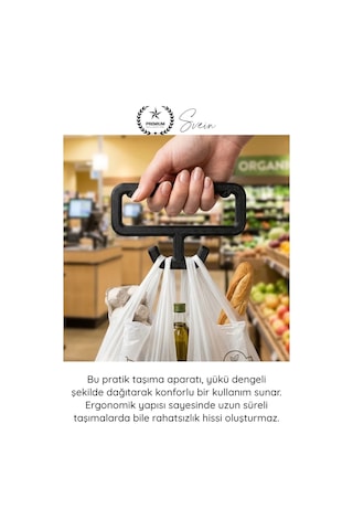 Tutacak Pratik Poşet Taşıma Aparatı Plastik Ergonomik Tutacak Market Alışveriş Dayanıklı Konforlu H Çok Renkli