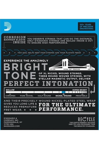 D'addario Exl110w 3rd Wound Elektro Gitar Teli 10-46