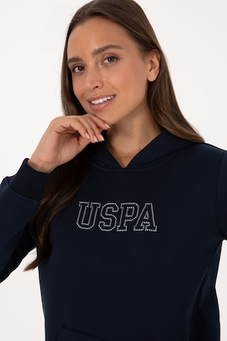 U.S. Polo Assn. Kadın Lacivert Şardonlu Kapüşonlu Basic Sweatshirt 50313566-VR033