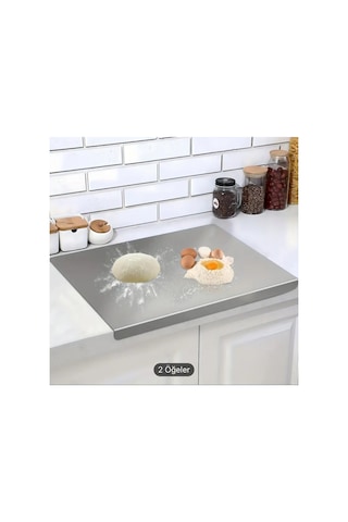 Gkd Paslanmaz Çelik Tek Taraf Bükümlü Metal Tezgah Koruyucu 40 X 30 Cm Gri