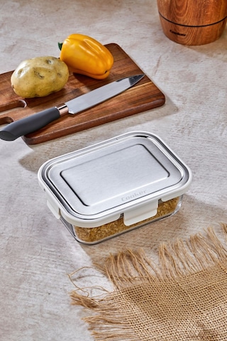 Cooker 1000 Ml Cam Saklama Kabı - Sızdırmaz, Paslanmaz Çelik Kapaklı, Gıda Saklama