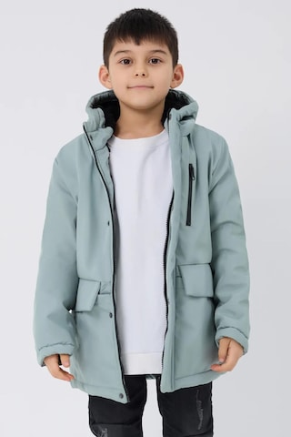 Spor Erkek Çocuk Kürklü Su Ve Rüzgar Geçirmez Kapüşonlu 3 Cep Kışlık Mont & Kaban & Parka-214 Taş