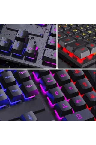 Rt-100 Klavye Usb Mekanik Hisli Gökkuşağı Aydınlatmalı Q Oyuncu K