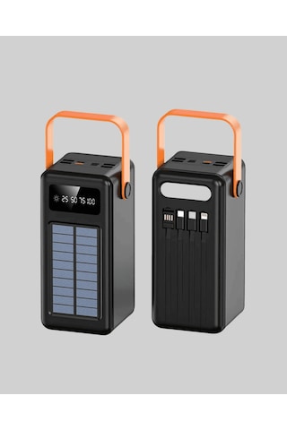 Powerbank Solar Fenerli Çoklu Kablolu 80000 Mah Taşınabilir Şarj Aleti Çok Renkli