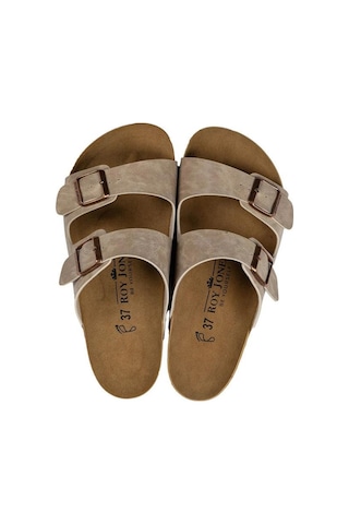 Roy Jones 7001 Bej Erkek Comfort Casual Anatomik Tokalı Terlik Bej