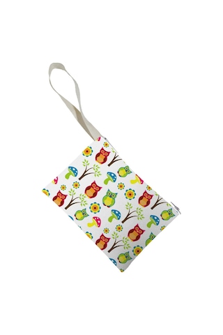 Unisex Baykuş Desenli Portföy Clutch Çanta Çok Renkli