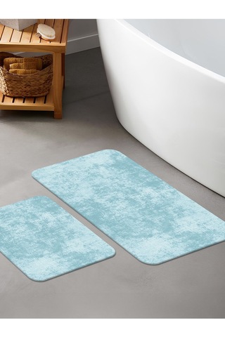 Dijital Baskılı Yıkanabilir Kaymaz Taban 2li Banyo Halısı Paspas Klozet Takımı 5092b