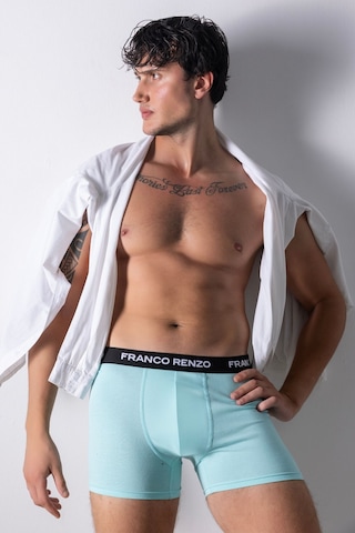 Franco Renzo Erkek 3 Lü Premium Kutu Likralı Boxer Bebe Mavi Bebe Mavisi