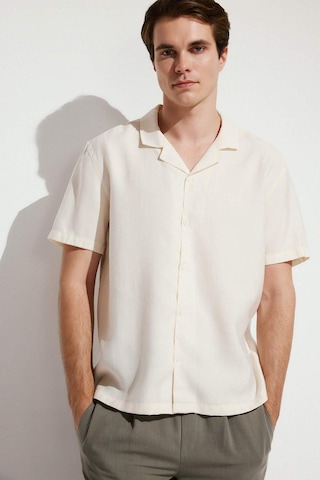 Defacto Regular Fıt Polo Yaka Tencel Kısa Kollu Gömlek G8083ax26smbg734 Bej-bg734