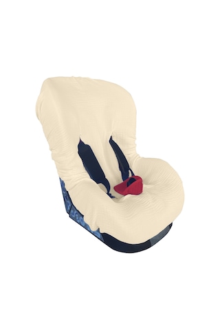 4katlı Müslin Bebek Oto Koltuk Kılıfı Lastikli %100pamuk Bej