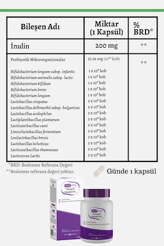 Optivita Kadınlar İçin Probiyotik Mikroorganizma İçeren Takviye Edici Gıda 30 Kapsül
