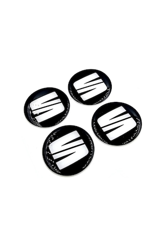 Yeni Nesil Tasarım Damla Sticker Siyah Seat Jant Göbeği 5.5cm Uyumlu