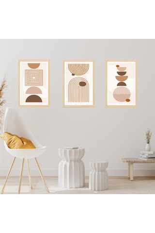 3'lü Bohem Geometrik Desen Foreks Tablo