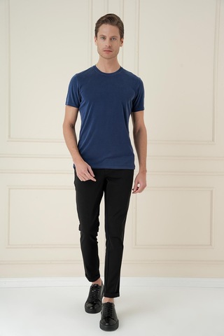 Efor Comfort Fit Bisiklet Yaka Modal Kısa Kol Casual Lacivert Tişört Ts 895 Lacivert