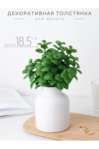 Wisty Dekor İçin 18,5 Cm Yapay Sukulent - Kırkayak Bitki 147202001 Yeşil