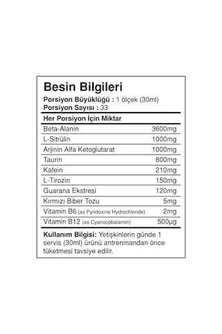 Bigjoy Sports Predator Shot Beta-Alanin Sitrulin Portakal 1000Ml