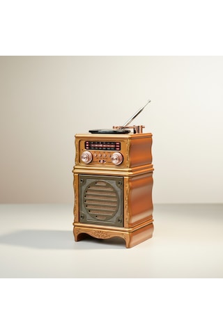Rt-381 Nostalji Plak Çalar Görünüm Radyo,şık Tasarım Trend Bluetooth Nostaljik Radyo