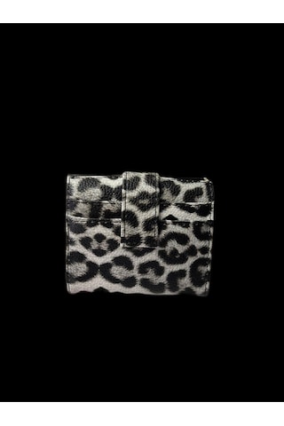 Bonita Leopar Desenli Kadın Mini Cüzdan-fermuarlı Bozuk Para Bölmeli,kartlık Ve Cüzdan Siyah