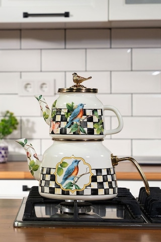 Miss Betty Paradise Prdcyd-9381-1 2.65 L Damalı Emaye Çaydanlık