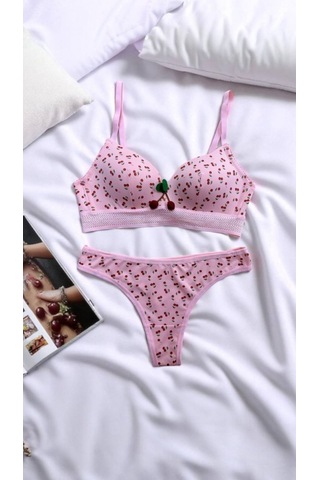 Suısy Cherry Pie Kiraz Desenli Bralet Sütyen Çok Renkli