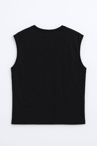 Markapia Man Erkek Bisiklet Yaka Sıfır Kol %100 Pamuk T-shirt Siyah