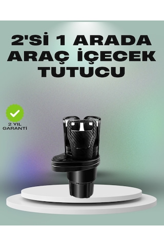 Araba Çift Bardak Tutucu 360 Dönebilen İkisi Bir Arada Ayarlanabilir Çok Renkli