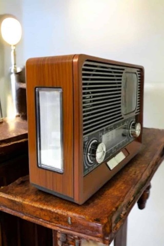 Tek Ahşap Görünümlü Retro Bluetooth Radyo Usb,aux Ve Sd Kart Girişli Najmaddin
