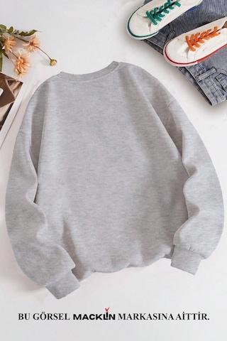 Macklin Unisex Kadın Erkek Playboi Carti Özel Tasarım Baskılı Bisiklet Yaka Sweatshirt Gri Mck1307 Gri