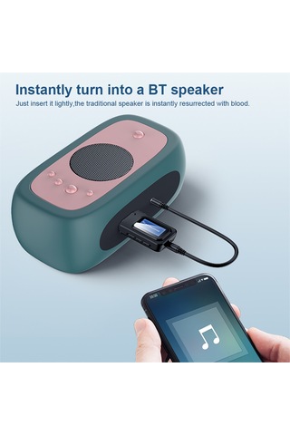 Jeehugo Bt5.0 Çift Fonksiyonlu Verici/alıcı Bluetooth Adaptörü, 3.5mm Aux Girişi, Lcd Ekranlı, Tv Ve Bilgisayar İçin Kablosuz Ses Transmisyonu