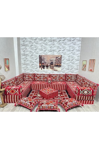 Coton Şark Köşesi 30cm Kalınlıkta Minder Takımı