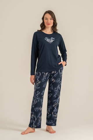Pierre Cardin Kadın You Look Amazing Today Lacivert Uzun Kol Pijama Takım Pc9257-s-v1 Pc9257-s-v1