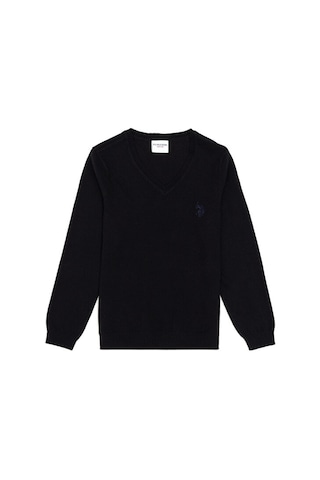 U.S. Polo Assn. Kız Çocuk V Yaka Basic Kazak 50294198-vr046 Siyah