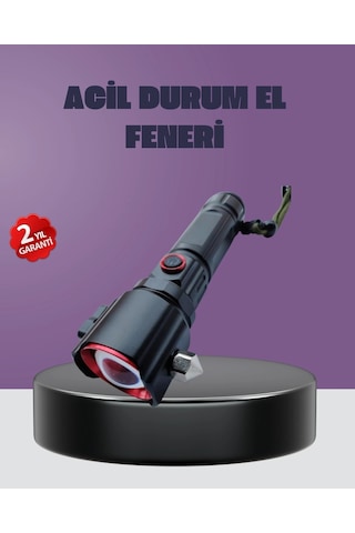 Ceylan Adam Güçlü Işıklı El Feneri Acil Durum Çekiç Ve Pusula Çok Renkli