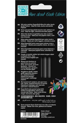 12 Renk Kuru Boya Black Edition 1 Paket 12 Li Kuruboya Tam Boy Karton Kutu