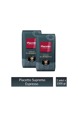 Piacetto Espresso Supremo Çekirdek Kahve 1 Kg X 2 Adet Çekirdek