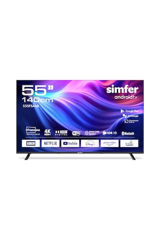 Simfer 55SFSA6B 4K Ultra HD 55" 140 Ekran Uydu Alıcılı Android Smart LED TV
