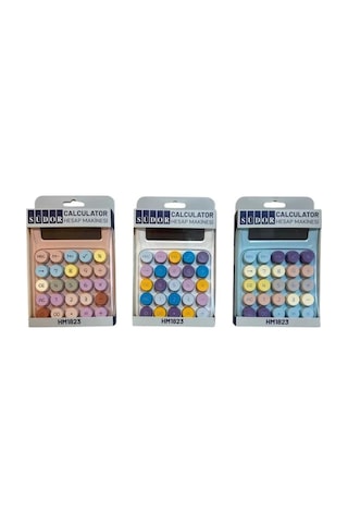 Hm1823 8 Hane Renkli Yuvarlak Tuşlu Pastel M Hesap Makinesi Diğer