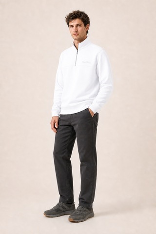 Redline Krivs Bisiklet Yaka Regular Fit Kışlık Sweatshirt Beyaz
