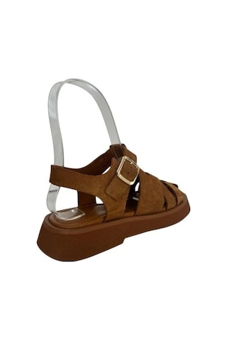 Kemal Tanca 862 M-609 Kadın Hakiki Deri Sandalet Taba