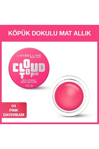 Maybelline New York Cloudtopia Köpük Dokulu Mat Allık 04 Pink Daydream