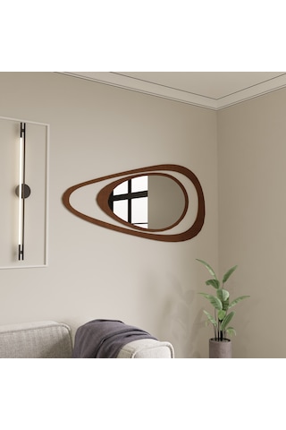 Dekoratif 2 Parçalı Lüks Pleksi Aynalı Duvar Dekoru Kahverengi