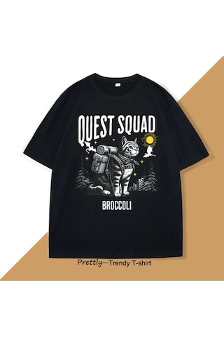 Tarzsokak Beyaz Quest Squad Brokoli Grafik Vintage Dördüncü Kanat Merch Xaden Riorsonekşe Siyah