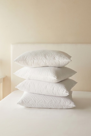 Ocean Home Textile 4'lü 900 Gr Kapitoneli Silikon Yastık Seti 50 X 70 Cm Beyaz