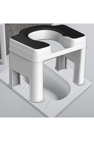 Suntek Tuvalet Taburesi Taşınabilir Kaymaz 26,5cm-beyaz-siyah