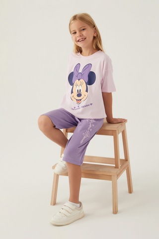 Minnie Mouse Smile Pembe Kız Çocuk Kapri Takım 5274-42774 Pembe