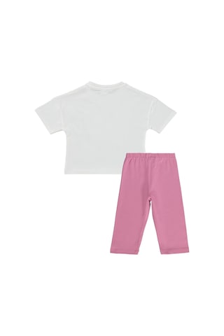 Civil Girls Kelebek Nakışlı 2-5 Yaş Takım - Ekru-soft Pembe