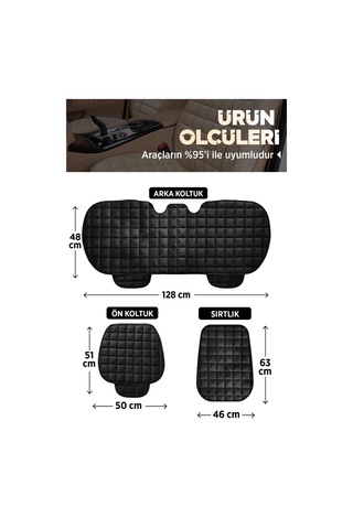Alfa Romeo 147 Antrasit Renk Tay Tüyü Cepli & Terletmez Sırtlı Oto Koltuk Minder Seti - Koltuk Koruma Kılıfı Ön & Arka Tam Set
