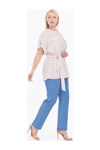 Büyük Beden Tam Boy Denim Pantolon-mavi 4358828