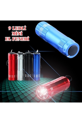 Periboia Süper Parlak 9 Ledli Metal Mini El Feneri Karışık/çok Renkli Çok Renkli